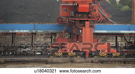 Crane at commercial dock, Shanghai, China View Large Photo Image Stock Image - Crane at commercial dock, Shanghai, China. Fotosearch