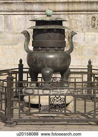 Decorative urn at the Forbidden City, Beijing, China View Large Photo Image Stock Photo - Decorative urn at the Forbidden City, Beijing, China. Fotosearch
