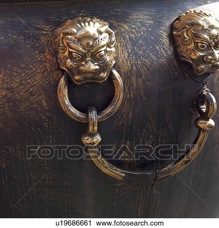 Stock Image - Detail of a decorative urn at the Forbidden City, Beijing, China. Fotosearch