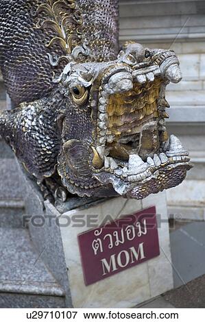 Stock Photo - Dragon statue at Wat Phrathat Doi Suthep, Chiang Mai, Thailand. Fotosearch