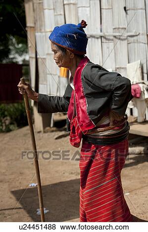 Elderly woman walking with a stick, Chiang Dao, Chiang Mai Province, Thailand View Large Photo Image Stock Photo - Elderly woman walking with a stick, Chiang Dao, Chiang Mai Province, Thailand. Fotosearch