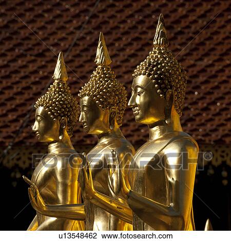Golden statues of Buddha at a temple, Wat Phrathat Doi Suthep, Chiang Mai, Thailand View Large Photo Image Stock Image - Golden statues of Buddha at a temple, Wat Phrathat Doi Suthep, Chiang Mai, Thailand. Fotosearch