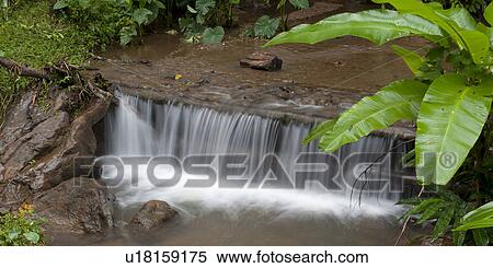 High angle view of a waterfall, Thailand View Large Photo Image Stock Photography - High angle view of a waterfall, Thailand. Fotosearch