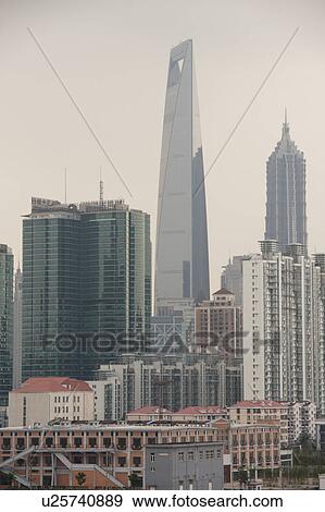Stock Photo - Jin Mao Tower, Lujiazui, Pudong, Shanghai, China. Fotosearch