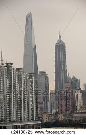 Stock Photography - Jin Mao Tower, Lujiazui, Pudong, Shanghai, China. Fotosearch
