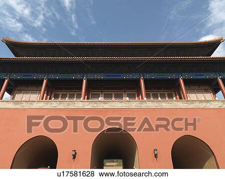 Stock Photo - Low angle view of a building at the Forbidden City, Beijing, China. Fotosearch