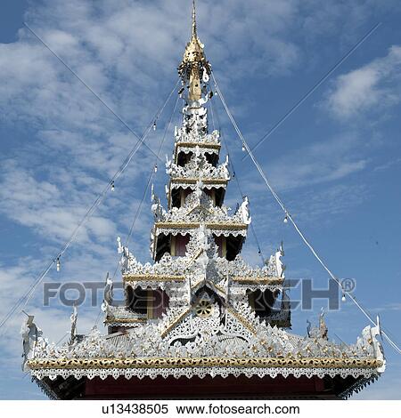 Low angle view of a Wat Chong Kham temple, Mae Hong Son Province, Thailand View Large Photo Image Stock Photography - Low angle view of a Wat Chong Kham temple, Mae Hong Son Province, Thailand. Fotosearch