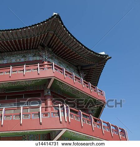Low angle view of Busan Tower Pavilion in Yongdusan Park, Jung-gu, Busan, Yeongnam, South Korea View Large Photo Image Stock Image - Low angle view of Busan Tower Pavilion in Yongdusan Park, Jung-gu, Busan, Yeongnam, South Korea. Fotosearch