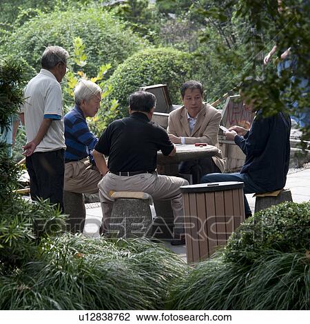 Men playing cards at a park, Shanghai, China View Large Photo Image Stock Image - Men playing cards at a park, Shanghai, China. Fotosearch