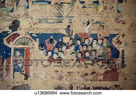 Mural on the wall of Wat Phra Singh, Chiang Mai, Thailand View Large Photo Image Picture - Mural on the wall of Wat Phra Singh, Chiang Mai, Thailand. Fotosearch