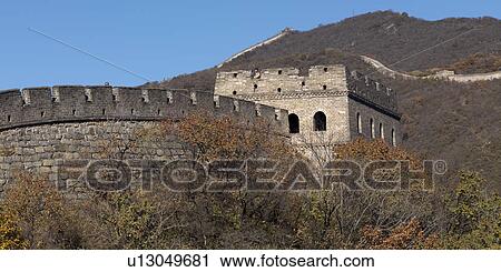 Stock Image - Mutianyu section of the Great Wall of China, Beijing, China. Fotosearch