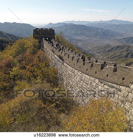 Mutianyu section of the Great Wall of China, Beijing, China View Large Photo Image Stock Photo - Mutianyu section of the Great Wall of China, Beijing, China. Fotosearch