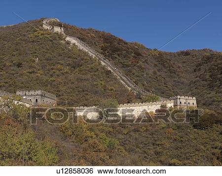 Mutianyu section of the Great Wall of China, Beijing, China View Large Photo Image Stock Photograph - Mutianyu section of the Great Wall of China, Beijing, China. Fotosearch