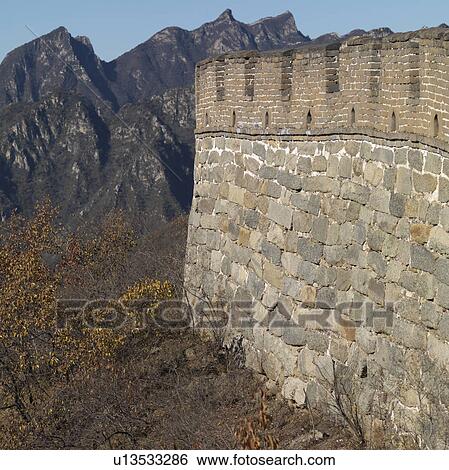 Mutianyu section of the Great Wall of China, Beijing, China View Large Photo Image Stock Photograph - Mutianyu section of the Great Wall of China, Beijing, China. Fotosearch