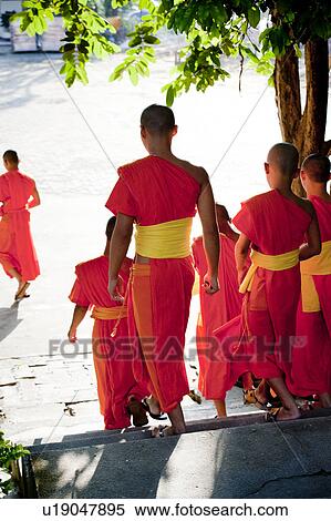 Novice monks at Wat Sri Soda, Chiang Mai, Thailand View Large Photo Image Stock Photography - Novice monks at Wat Sri Soda, Chiang Mai, Thailand. Fotosearch