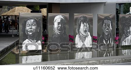 Stock Image - Posters at Shanghai World Expo, Shanghai, China. Fotosearch