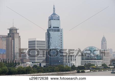 Stock Photo - Shanghai International Convention Center, Huangpu River, Pudong, Shanghai, China. Fotosearch