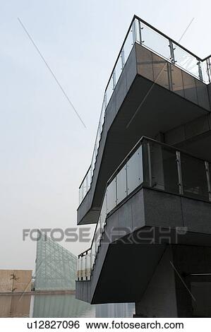 Staircases of a building, TEDA Promenade, Binhai, Tianjin, China View Large Photo Image Stock Photograph - Staircases of a building, TEDA Promenade, Binhai, Tianjin, China. Fotosearch