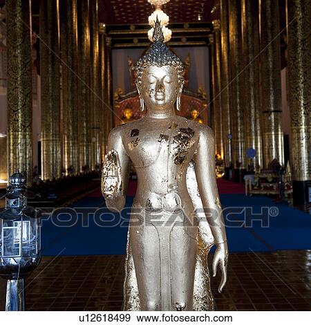 Stock Photo - Statue of Buddha at Wat Phra Singh, Chiang Mai, Thailand. Fotosearch