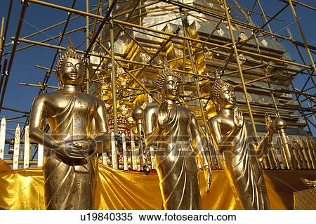 Statues in front of Pra Thad Doi Suthep Pagoda, Wat Phrathat Doi Suthep, Chiang Mai, Thailand View Large Photo Image Stock Photography - Statues in front of Pra Thad Doi Suthep Pagoda, Wat Phrathat Doi Suthep, Chiang Mai, Thailand. Fotosearch