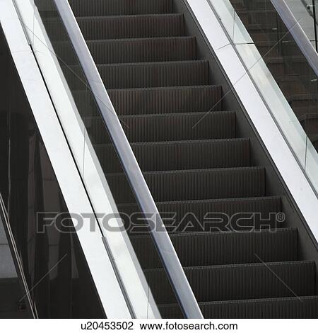 Stock Image - Steps of an escalator, Binhai, Tianjin, China. Fotosearch