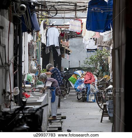 Street market in a city, Shanghai, China View Large Photo Image Stock Image - Street market in a city, Shanghai, China. Fotosearch