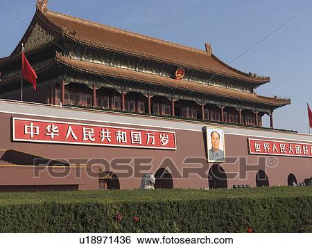 Tiananmen Gate Of Heavenly Peace Tiananmen Square Forbidden City Beijing China Stock Photograph U Fotosearch