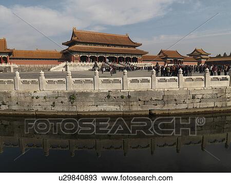 Tourist at the Gate of Supreme Harmony, Inner Golden River, Forbidden City, Beijing, China View Large Photo Image Stock Image - Tourist at the Gate of Supreme Harmony, Inner Golden River, Forbidden City, Beijing, China. Fotosearch