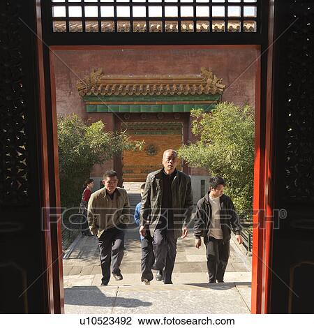 Stock Image - Tourists at the Forbidden City, Beijing, China. Fotosearch