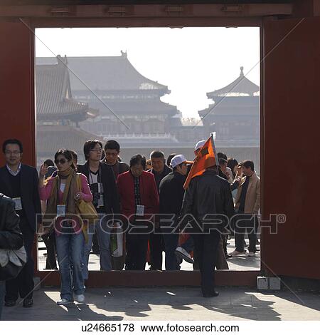 Tourists at the Forbidden City, Beijing, China View Large Photo Image Stock Photo - Tourists at the Forbidden City, Beijing, China. Fotosearch
