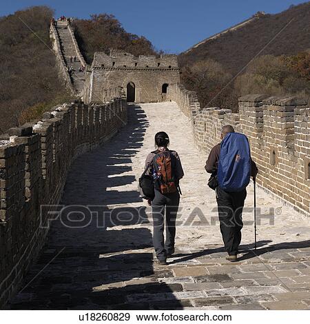 Tourists at the Mutianyu section of the Great Wall of China, Beijing, China View Large Photo Image Stock Photo - Tourists at the Mutianyu section of the Great Wall of China, Beijing, China. Fotosearch
