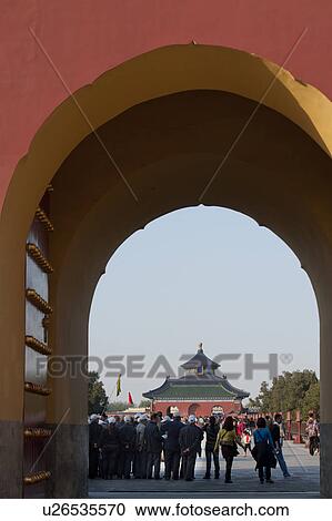 Tourists at the Temple Of Heaven, Beijing, China View Large Photo Image Stock Image - Tourists at the Temple Of Heaven, Beijing, China. Fotosearch