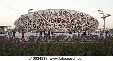 Tourists in Beijing National Stadium, Olympic Green, Beijing, China View Large Photo Image Stock Image - Tourists in Beijing National Stadium, Olympic Green, Beijing, China. Fotosearch