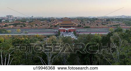 Trees with Gate of Divine Might in the background, Forbidden City, Beijing, China View Large Photo Image Stock Photo - Trees with Gate of Divine Might in the background, Forbidden City, Beijing, China. Fotosearch