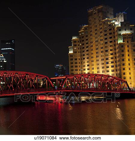Picture - Waibaidu Bridge, Shanghai, China. Fotosearch