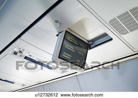 Stock Image - Airplane interior. Fotosearch