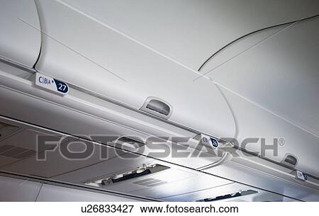 Stock Photo - Airplane interior. Fotosearch