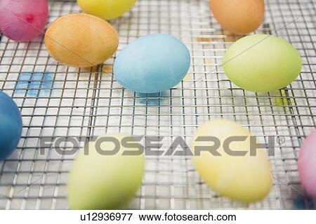 Stock Photo - Close up of colorful Easter eggs. Fotosearch