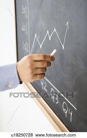 Close-up of man's hand drawing graph on blackboard View Large Photo Image Stock Photo - Close-up of man's hand drawing graph on blackboard. Fotosearch