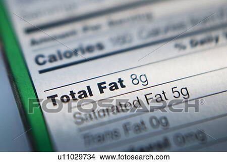 Picture - Close-up of nutrition information. Fotosearch
