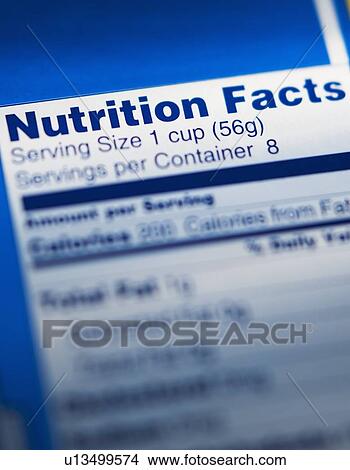Close-up of nutrition information View Large Photo Image Picture - Close-up of nutrition information. Fotosearch