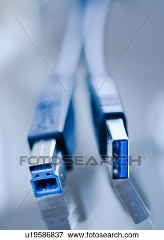 Stock Photo - Close up of USB cable. Fotosearch