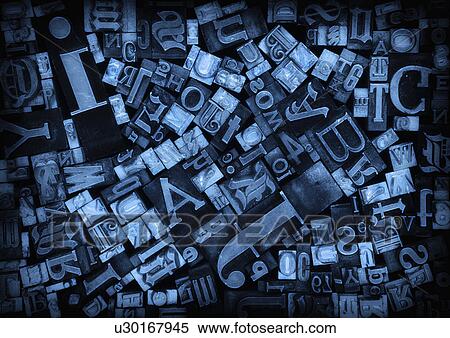 Stock Photography - Close up of various printing blocks. Fotosearch