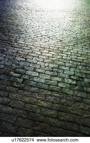 Cobblestoned street View Large Photo Image Picture - Cobblestoned street. Fotosearch
