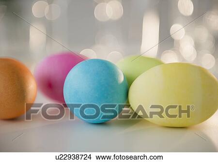Picture - Colored Easter eggs, studio shot. Fotosearch