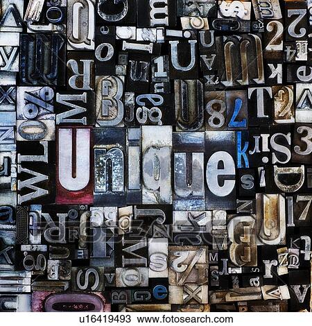 Stock Image - Composition of letterpress blocks. Fotosearch