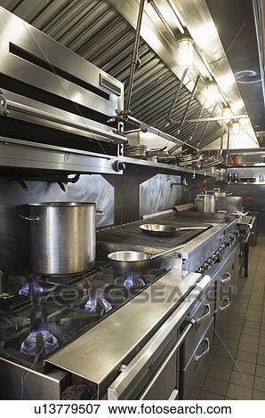 Interior of commercial kitchen View Large Photo Image Stock Photo - Interior of commercial kitchen. Fotosearch