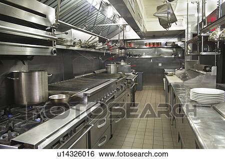 Stock Photograph - Interior of commercial kitchen. Fotosearch