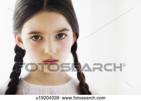 Portrait of girl (8-9) View Large Photo Image Stock Photo - Portrait of girl (8-9). Fotosearch