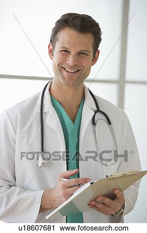 Stock Image - Portrait of male doctor. Fotosearch